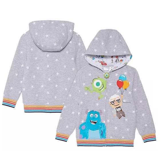 Disney Other - Disney 100 Pixar Monster Up Hoodie Jacket Gray Full Zip Hooded Boy's Size 5 EUC